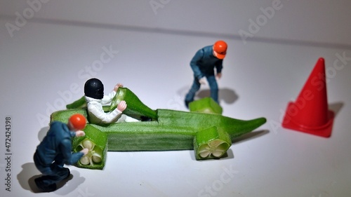 Fotografia Wheel changing on okra pitstop