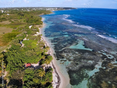Beautiful Guadeloupe beach drone view