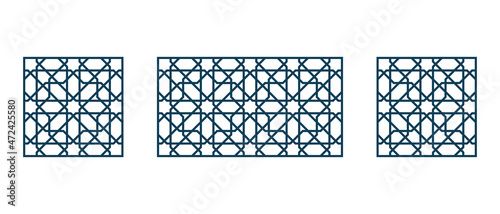 Template Islamic pattern for laser cutting or paper cut. Vector illustration.