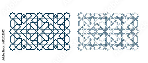 Template Islamic pattern for laser cutting or paper cut. Vector illustration.