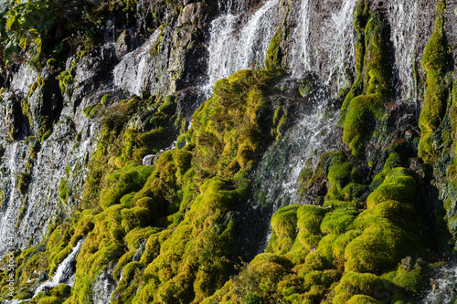 Rock with waterfalls, Iturup Island, South Kuriles photo