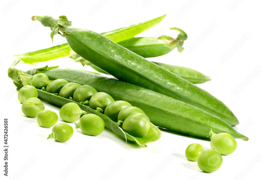 Fresh Vegetables - Ripe Peas on white Background Isolated Fresh Vegetables - Ripe Peas on white Background Isolated