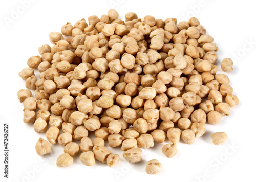 Chickpeas on white Background Isolated