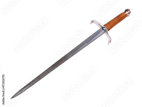 One handed sword isolated on white Background
