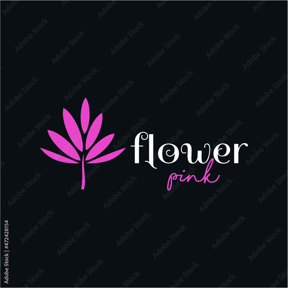 Flower pink logo vector image Flower pink logo vector image