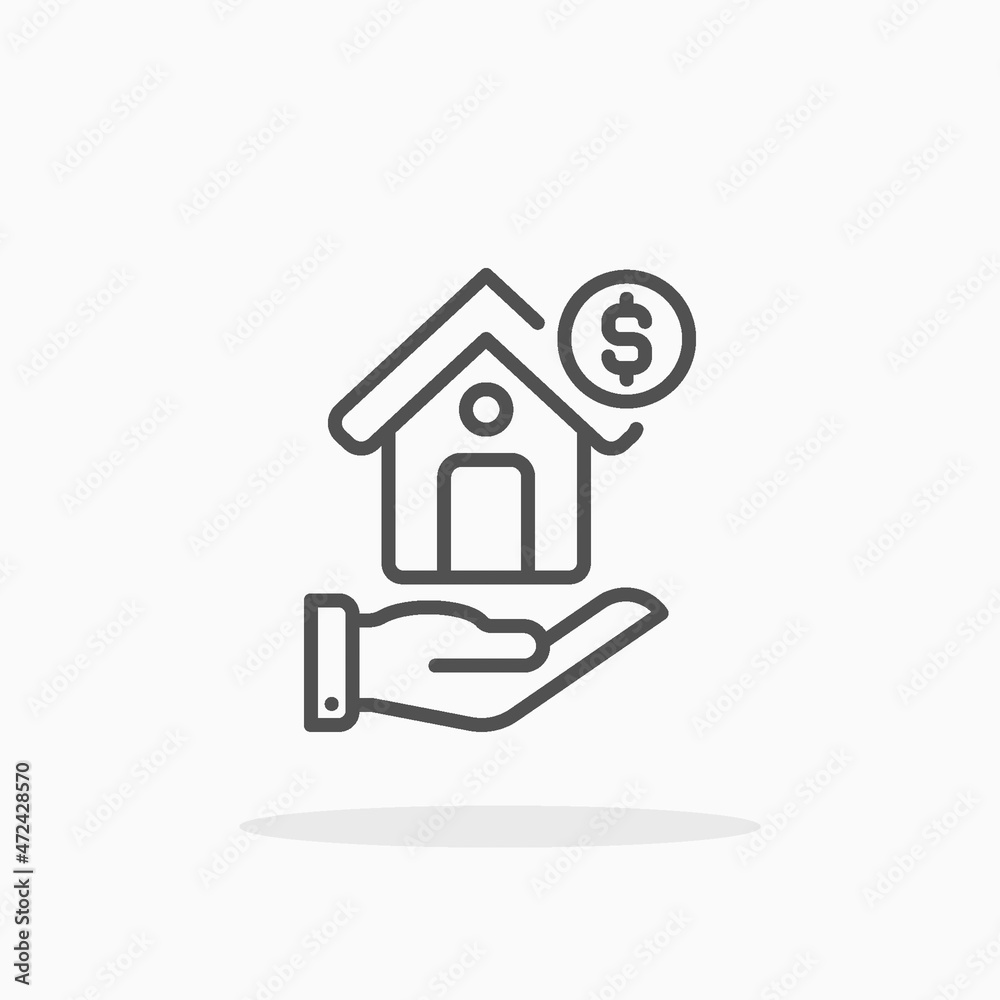Mortgage icon. Editable Stroke and pixel perfect. Outline style. Vector illustration. Enjoy this icon for your project. Mortgage icon. Editable Stroke and pixel perfect. Outline style. Vector illustration. Enjoy this icon for your project.