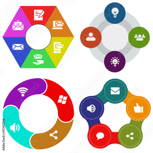 Business infographics. Set of pie chart	
