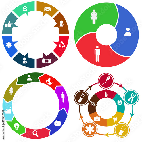 Business infographics. Set of pie chart	
