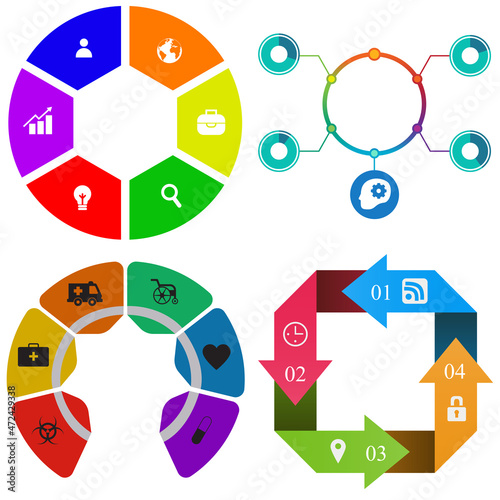 Business infographics. Set of pie chart	
