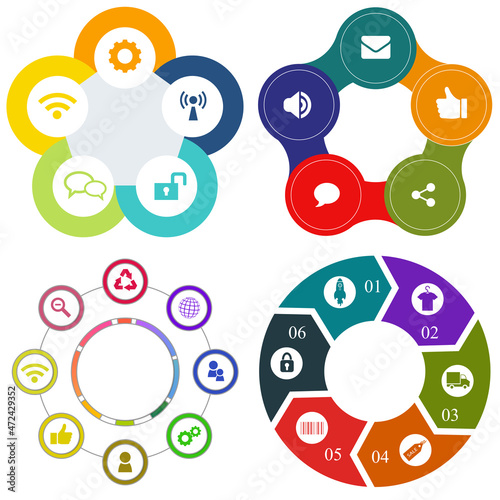 Business infographics. Set of pie chart	
