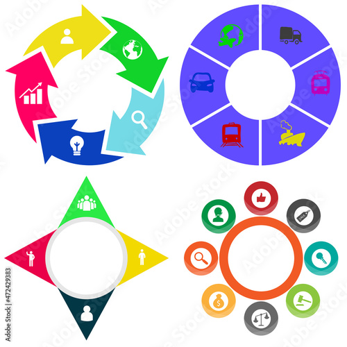 Business infographics. Set of pie chart	
