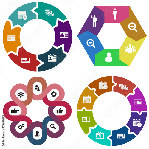 Business infographics. Set of pie chart	
