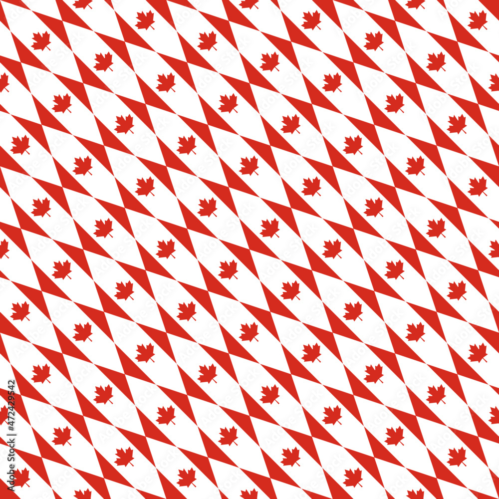 seamless rhombus pattern of canada flag. vector illustration. print, book cover, wrapping paper, decoration, banner and etc	
