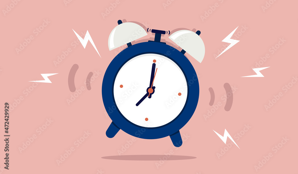Premium Vector | Cartoon red ringing alarm clock