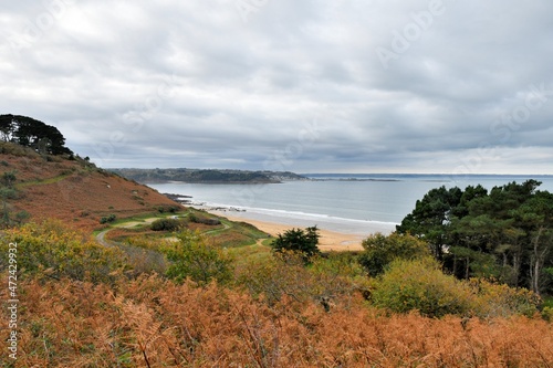 Beautiful seascape of the coast at Lannion in Brittany France © aquaphoto