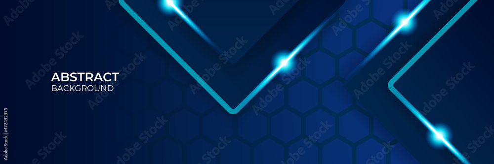Fototapeta premium Modern abstract dark navy blue banner background. Vector abstract graphic design banner pattern background template illustration.