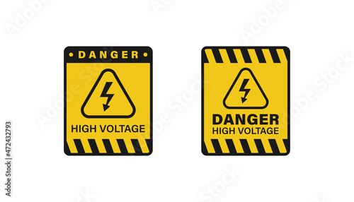 Danger high voltage sign board vector