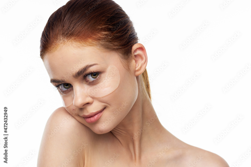 pretty woman in patches on face rejuvenation spa treatments pretty woman in patches on face rejuvenation spa treatments