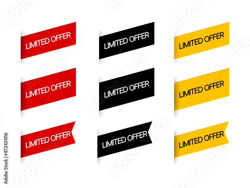 Limited offer icon set. Sale sticker. Hot sale sign. Business concept. Vector EPS 10. Isolated on white background