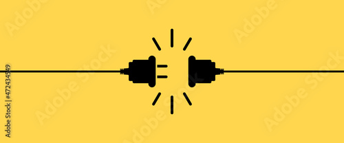 Socket icon. Electric plug icon. Connection and disconnection concept. Vector EPS 10. Isolated on background