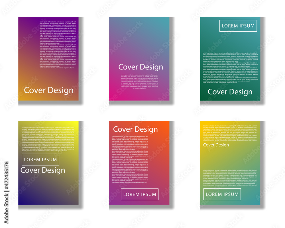 collection of abstract compositions. Text frame surface. Green, yellow, blue, orange a4 brochure cover design. A collection of title sheet models. Polygonal space icon.
