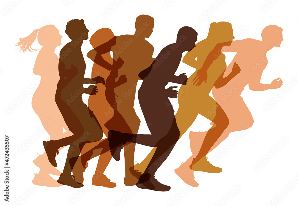 Fototapeta premium Läufer und Jogger als Jogging und Fitness Konzept