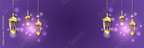 Islamic banner background design for Ramadan Kareem