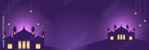Islamic banner background design for Ramadan Kareem