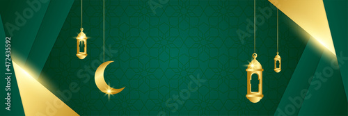 Islamic banner background design for Ramadan Kareem