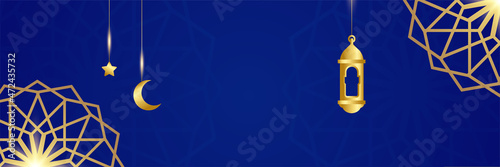 Islamic banner background design for Ramadan Kareem