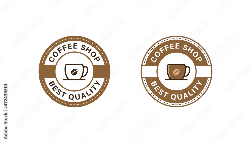 Fototapeta premium Coffee shop logo badge stamp vector