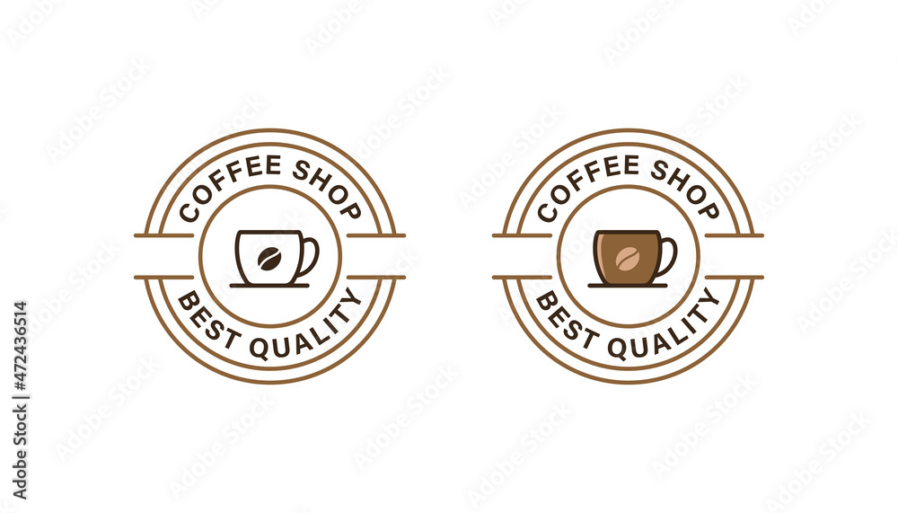 Fototapeta premium Coffee shop logo badge stamp vector