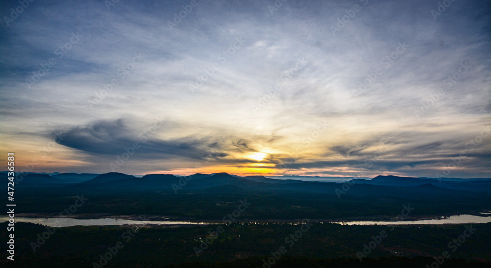 sunset over the mountains