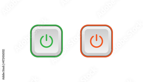 Power on off icon sign button vector