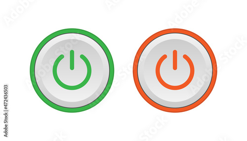 Power on off icon sign button vector