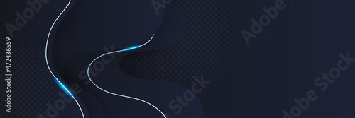 Modern blue abstract banner background with shadow 3d layered light rectangle. Vector illustration design for presentation, banner, cover, web, flyer, card, poster, wallpaper, texture, slide, magz