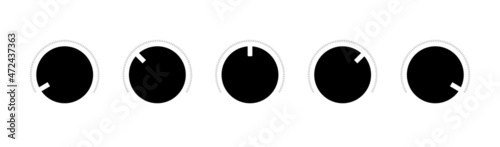 Rotate stereo tuner switch interface. Realistic volume control toggle switch. Vector EPS 10. Isolated on white background