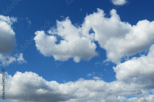 Beautiful heart shape cloud in blue sky  natural clouds background