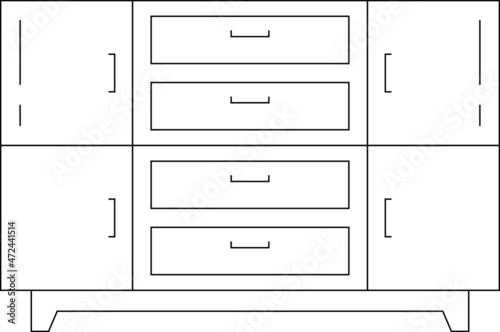 furniture icons cupboard and cabinet
