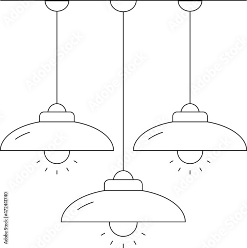 furniture icons chandelier and light