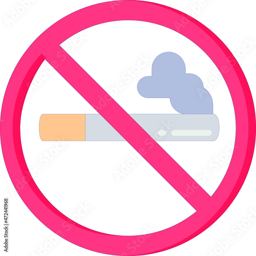 healthy life icons no smoking and prohibition