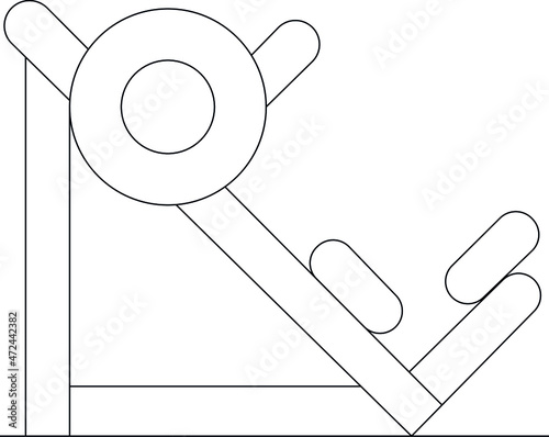 healthy life icons gym machine and treadmill