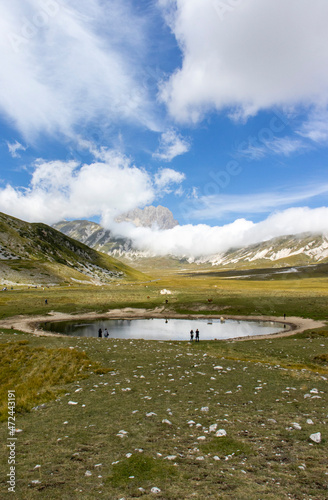 Lake Pietranzoni is a high-altitude mountain lake (1660 m) located in Abruzzo, in the province of L'Aquila, in Italy. It is located in a panoramic position in the mid-plateau of Campo Imperatore