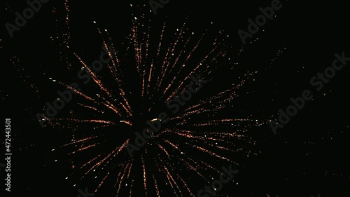 Fireworks in the dark night sky.