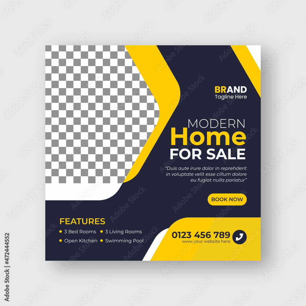 Real estate house social media post or square banner template Real estate house social media post or square banner template