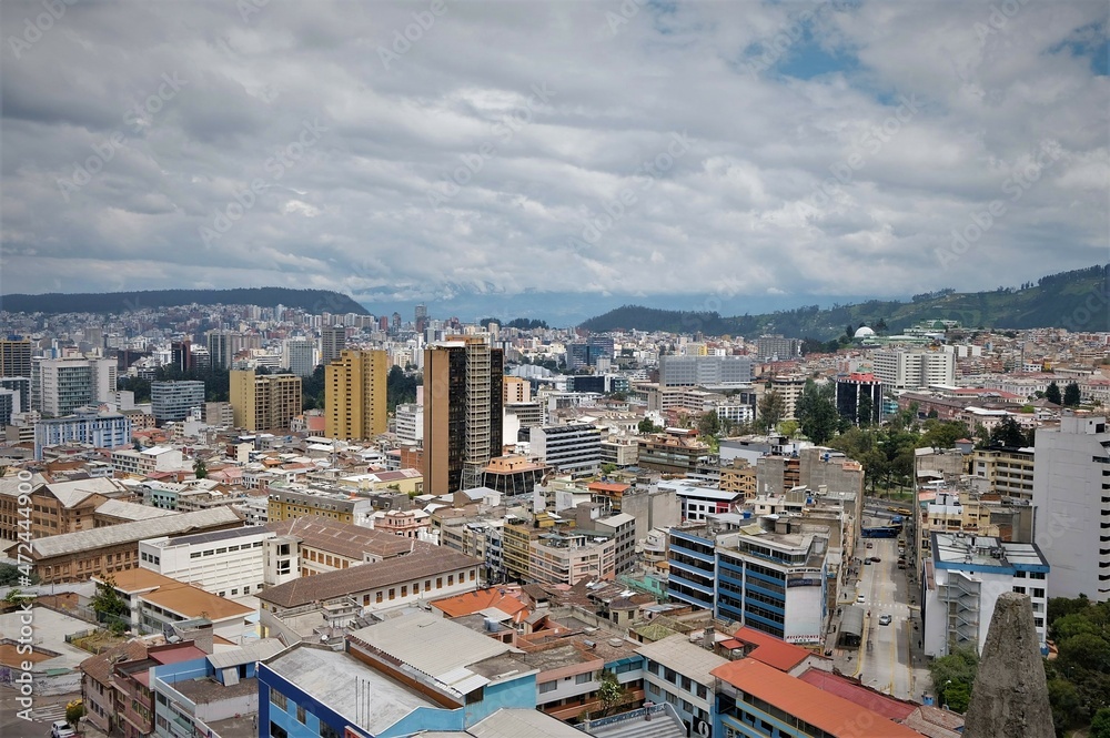 aerial view of the city of quito ecuador