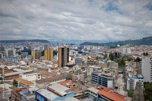 aerial view of the city of quito ecuador