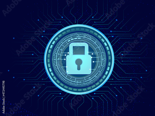 2d illustration lock with background 