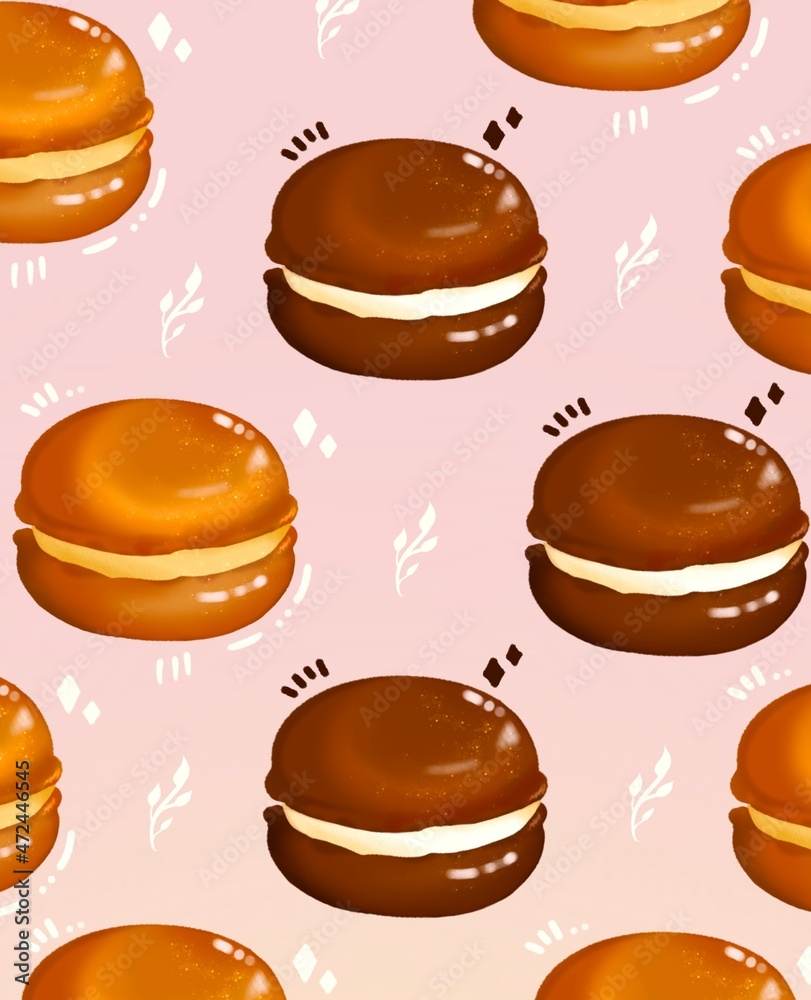 Different macaron background illustration design Different macaron background illustration design
