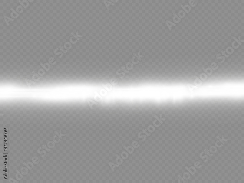 Horizontal light rays, flash white horizontal line